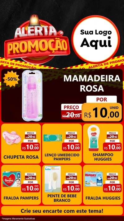 Modelo de Rede Social para Stories com o tema Alerta de Promoção para Bebês