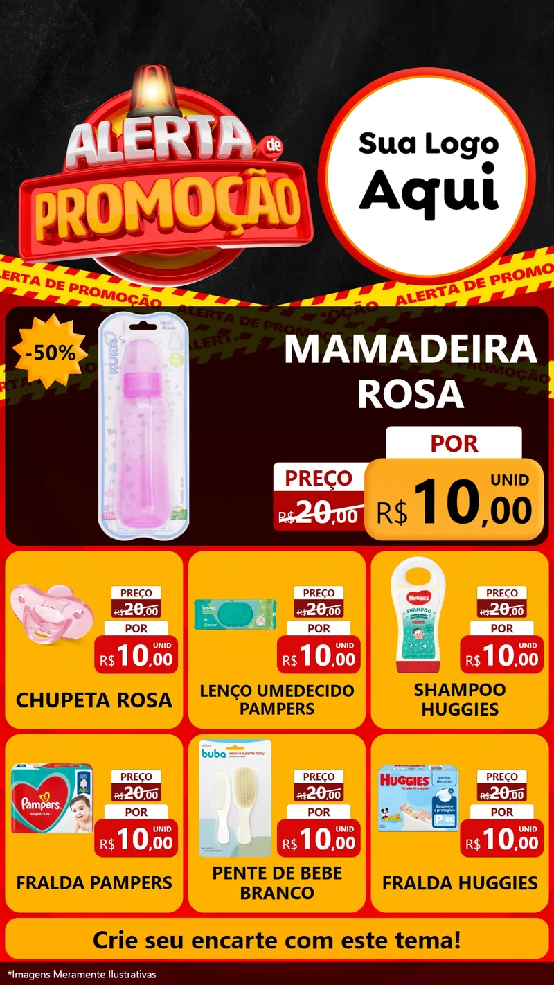 Modelo de Rede Social para Stories com o tema Alerta de Promoção para Bebês