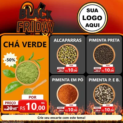 Modelo de Rede Social para Feed Facebook com o tema Black Friday para Produtos Naturais