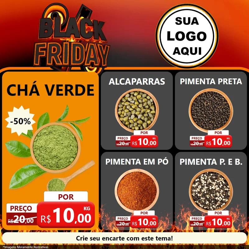Modelo de Rede Social para Feed Facebook com o tema Black Friday para Produtos Naturais