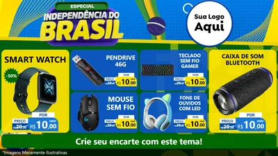 Modelo de TV para TV Horizontal com o tema Especial Independência do Brasil para Informática