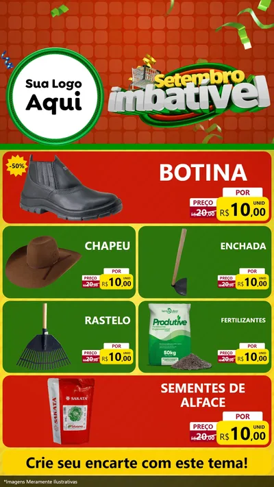 Modelo de TV para TV Vertical com o tema Setembro Imbatível para Agropecuária