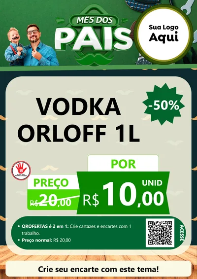 Modelo de Cartaz para Cartaz A4 Vertical com o tema Mês dos Pais para Distribuidora de bebidas