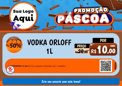 Modelo de Cartaz para Cartaz A4 Horizontal com o tema Promoção Páscoa para Distribuidora de bebidas