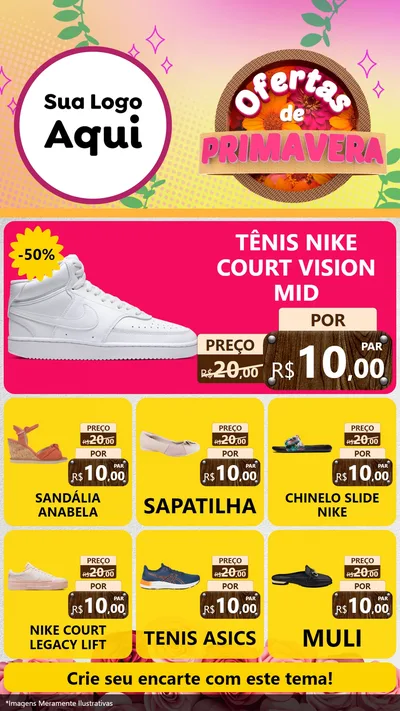 Modelo de Rede Social para Stories com o tema Ofertas de Primavera para Calçados