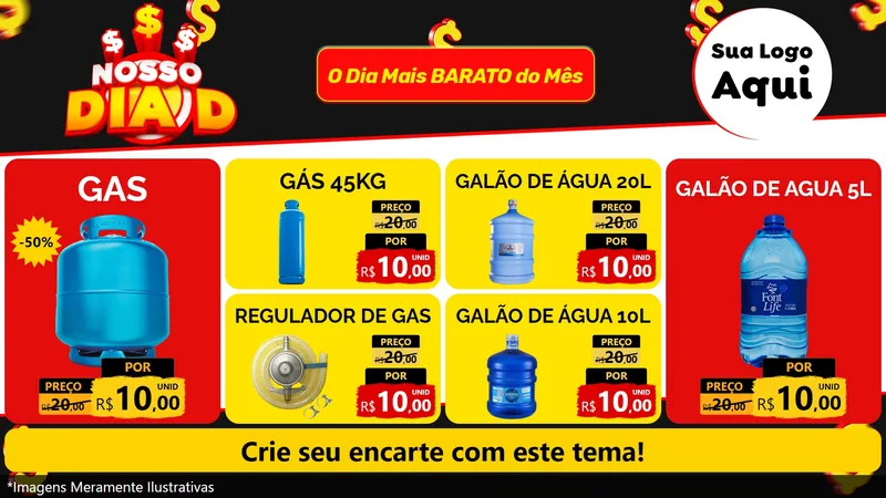 Modelo de TV para TV Horizontal com o tema Nosso Dia D para Água e gás
