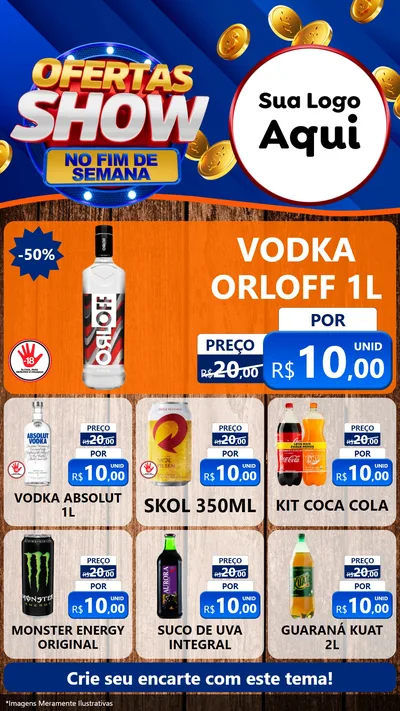 Modelo de Rede Social para Stories com o tema Ofertas Show No Fim De Semana para Distribuidora de bebidas