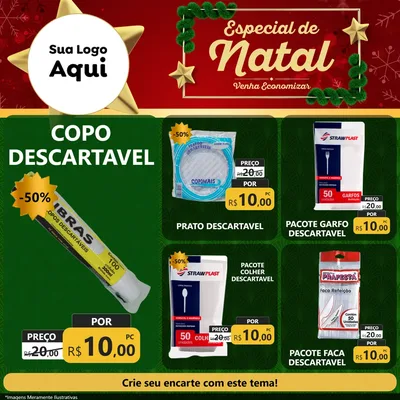 Modelo de Rede Social para Feed Facebook com o tema Especial de Natal para Embalagens