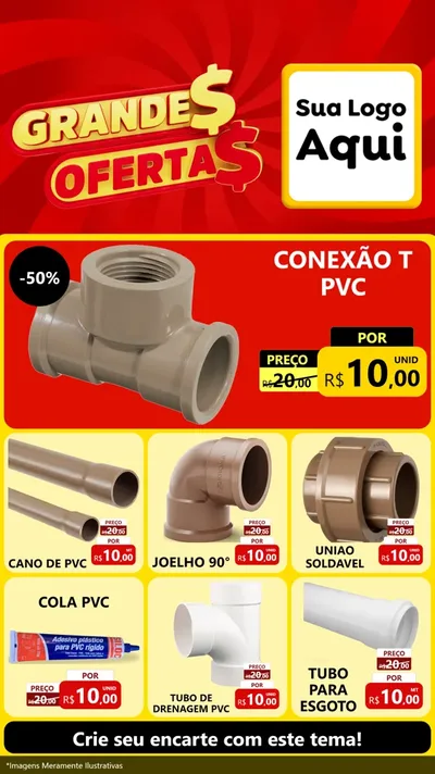 Modelo de Rede Social para Stories com o tema Grandes Ofertas para Tubos e conexões