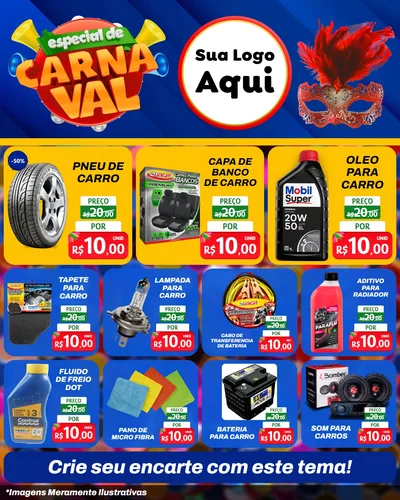 Modelo de Rede Social para Feed Instagram com o tema Especial de Carnaval para Auto peças