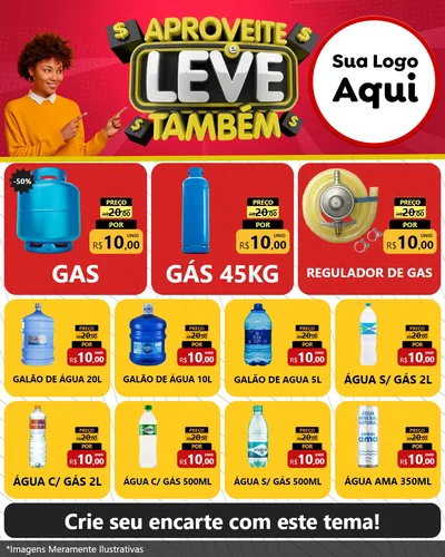 Modelo de Rede Social para Feed Instagram com o tema Aproveite e Leve Também para Água e gás