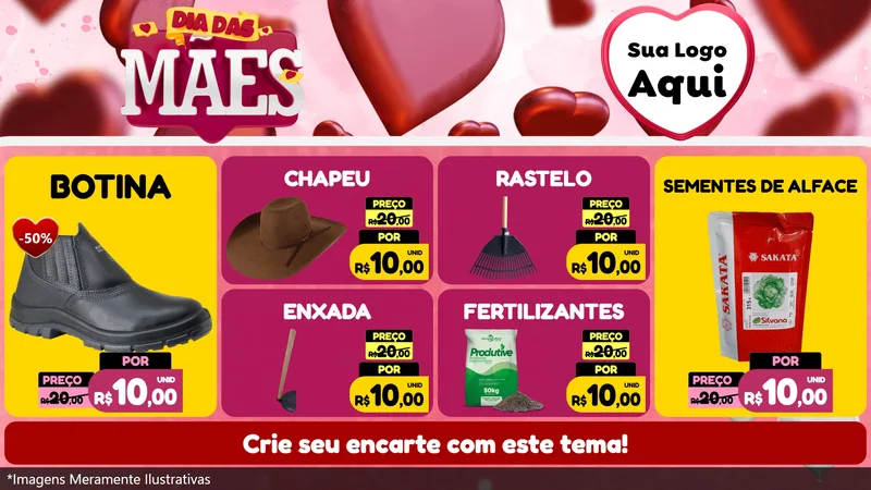 Modelo de TV para TV Horizontal com o tema Dia Das Mães para Agropecuária