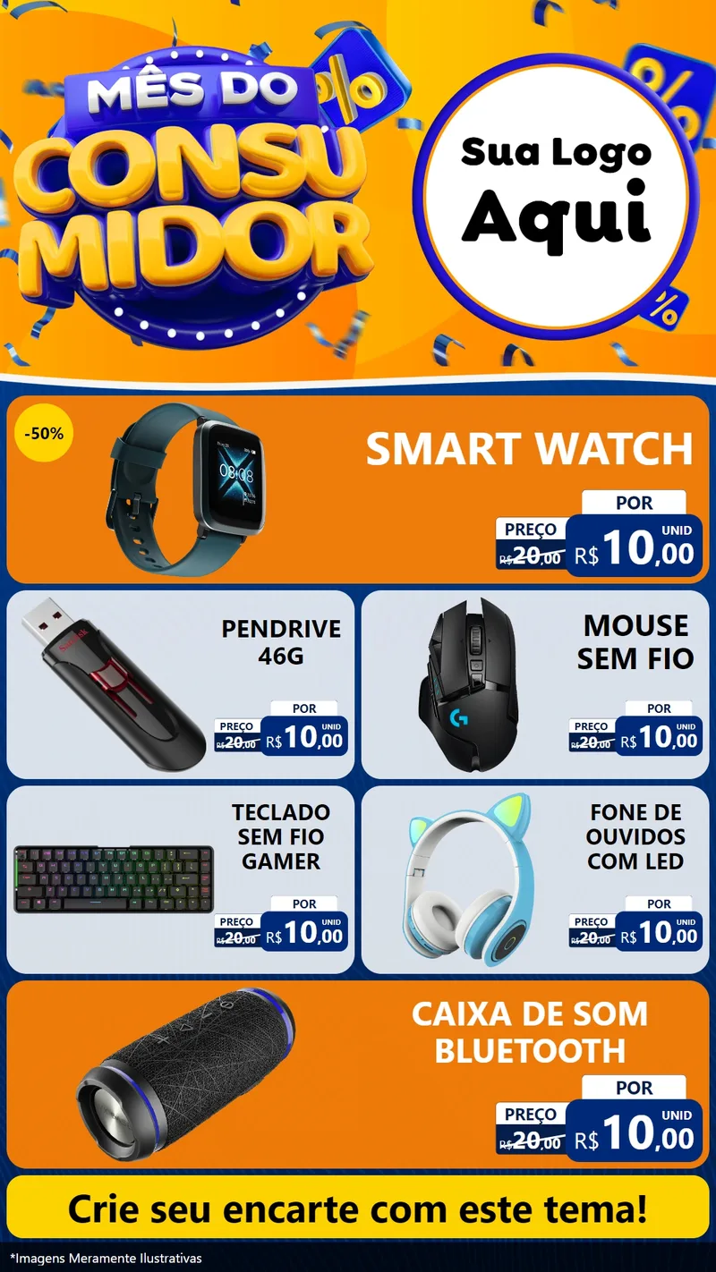 Modelo de TV para TV Vertical com o tema Mês do Consumidor para Informática