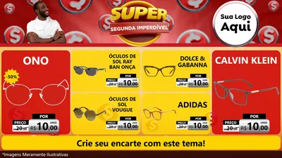 Modelo de TV para TV Horizontal com o tema Super Segunda Imperdível para Óticas