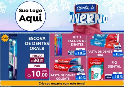 Modelo de Encarte para Encarte A4 Horizontal com o tema Ofertas de Inverno para Higiene Pessoal