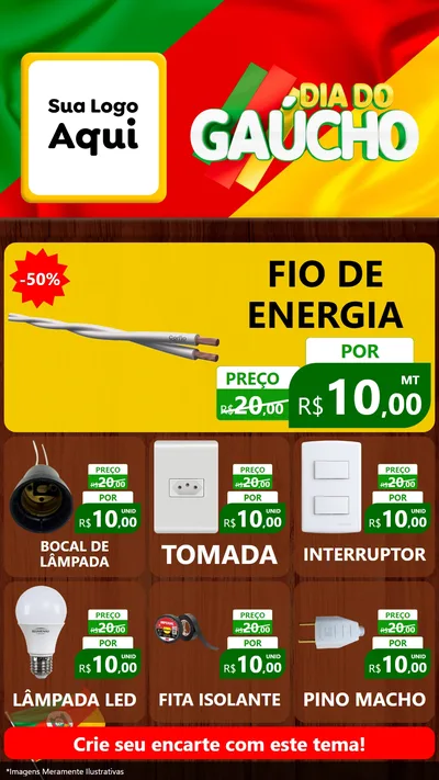 Modelo de Rede Social para Stories com o tema Dia do Gaúcho para Materiais Elétricos