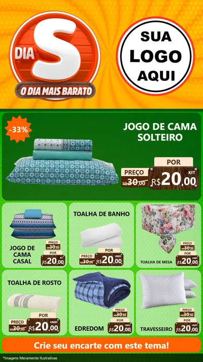 Modelo de Rede Social para Stories com o tema Dia S - O Dia Mais Barato para Cama, Mesa e Banho