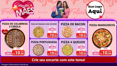 Modelo de TV para TV Horizontal com o tema Mês Das Mães para Pizzaria