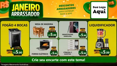 Modelo de TV para TV Horizontal com o tema Janeiro Arrasador para Móveis e Eletro