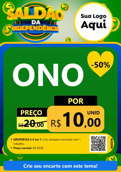 Modelo de Cartaz para Cartaz A4 Vertical com o tema Saldão da Indepêndencia para Óticas