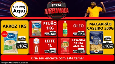 Modelo de TV para TV Horizontal com o tema Sexta Turbinada para Supermercado