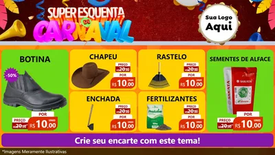 Modelo de TV para TV Horizontal com o tema Super Esquenta de Carnaval para Agropecuária