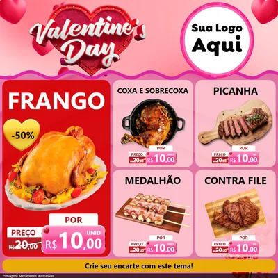 Modelo de Rede Social para Feed Facebook com o tema Valentine's Day para Assados