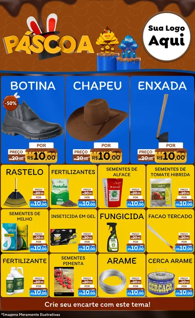 Modelo de Encarte para Encarte Grande com o tema Páscoa para Agropecuária