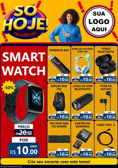 Modelo de Encarte para Encarte A4 Vertical com o tema Só Hoje! para Informática