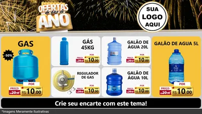 Modelo de TV para TV Horizontal com o tema Ofertas de Fim de Ano para Água e gás