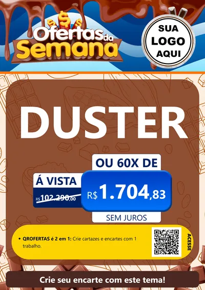 Modelo de Cartaz para Cartaz A4 Vertical com o tema Ofertas da Semana - Páscoa para Concessionaria de Carros