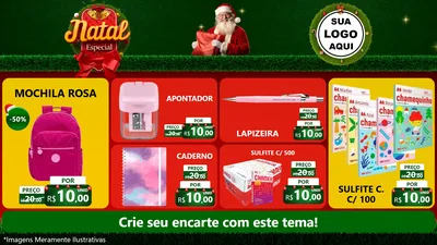 Modelo de TV para TV Horizontal com o tema Natal Especial para Papelaria