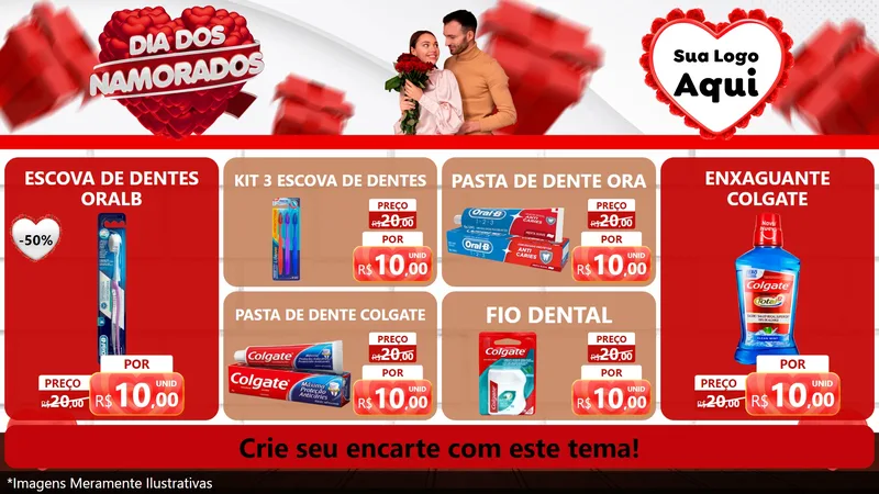 Modelo de TV para TV Horizontal com o tema Dia dos Namorados para Higiene Pessoal