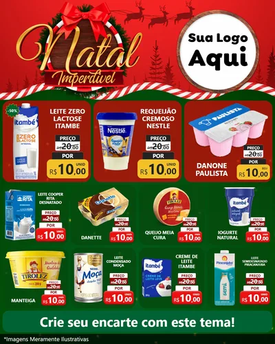 Modelo de Rede Social para Feed Instagram com o tema Natal Imperdível para Frios e Laticínios