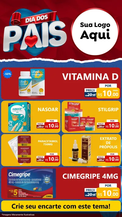 Modelo de TV para TV Vertical com o tema Dia dos Pais para Farmácia