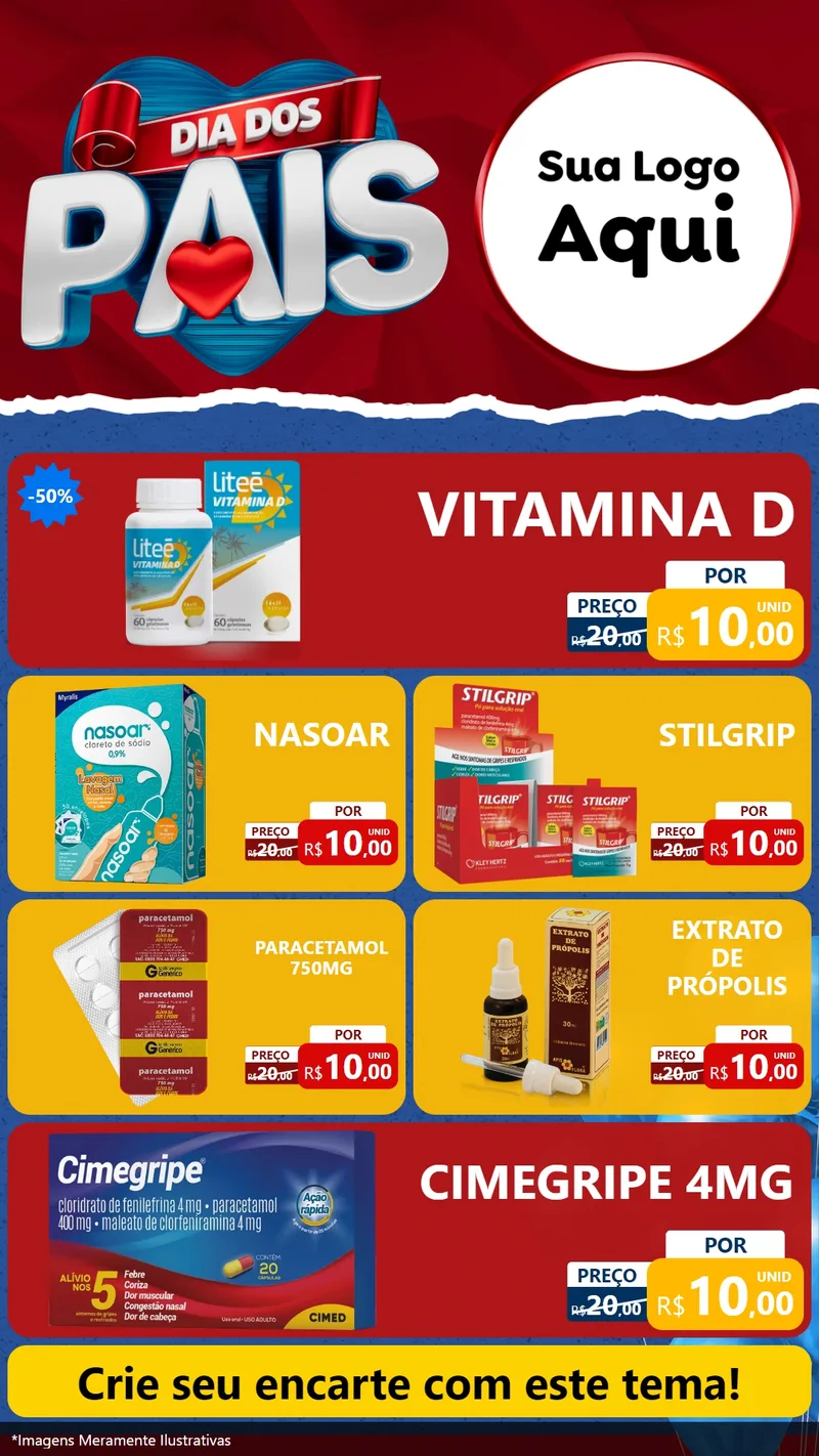 Modelo de TV para TV Vertical com o tema Dia dos Pais para Farmácia