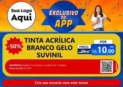 Modelo de Cartaz para Cartaz A4 Horizontal com o tema Exclusivo do Aplicativo para Tintas e Ferramentas