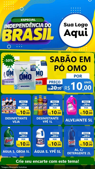 Modelo de Rede Social para Stories com o tema Especial Independência do Brasil para Produtos de Limpeza