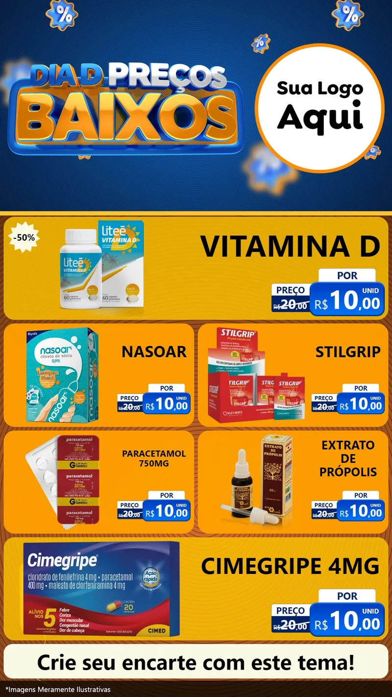 Modelo de TV para TV Vertical com o tema Dia D Preço Baixo para Farmácia