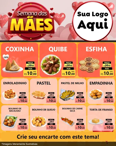 Modelo de Rede Social para Feed Instagram com o tema Semana das Mães para Salgadaria