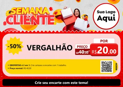 Modelo de Cartaz para Cartaz A4 Horizontal com o tema Semana do Cliente para Ferragens