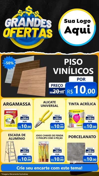 Modelo de Rede Social para Stories com o tema Grandes Ofertas - Material de Construção para Material para Construção