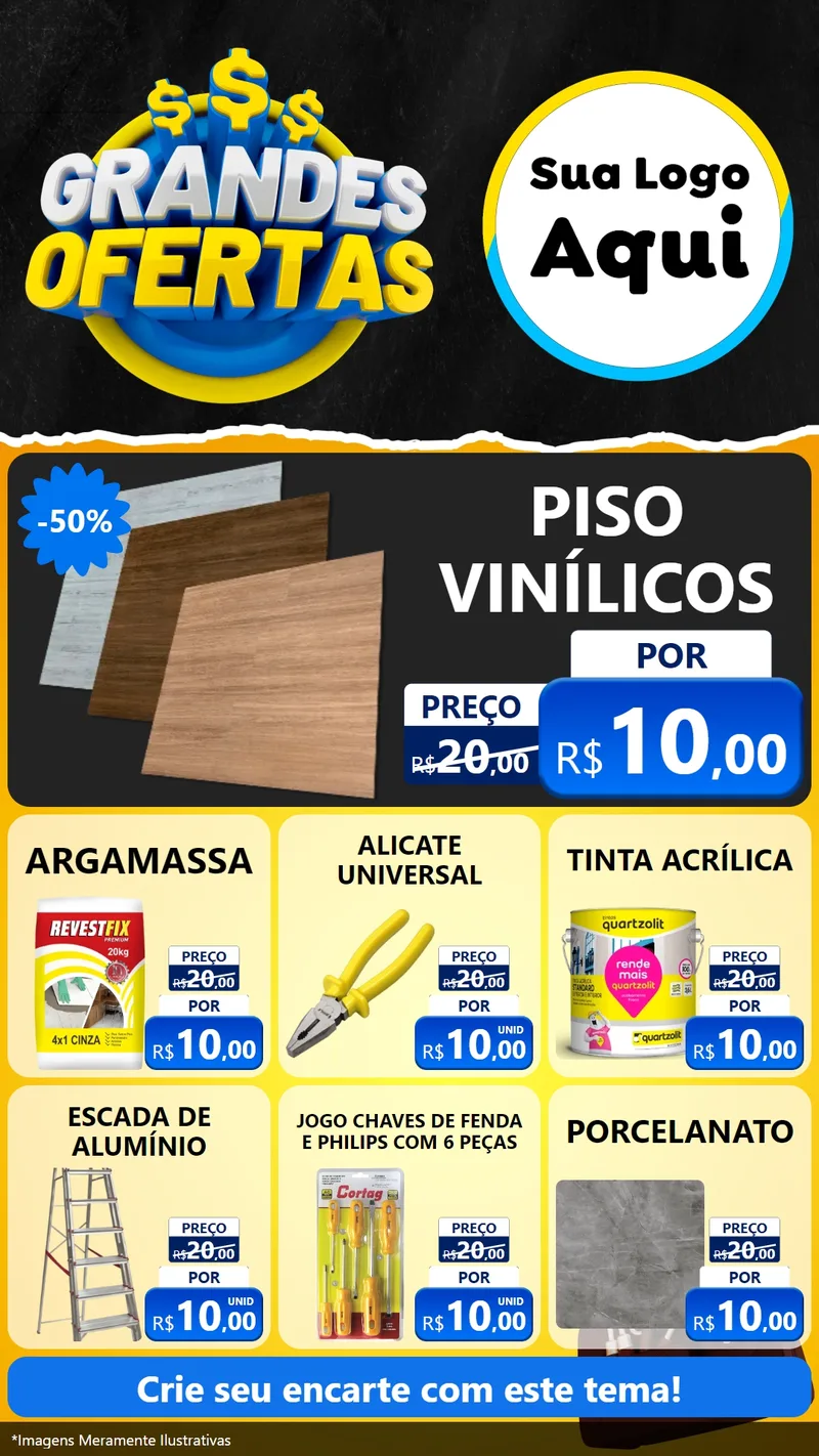 Modelo de Rede Social para Stories com o tema Grandes Ofertas - Material de Construção para Material para Construção