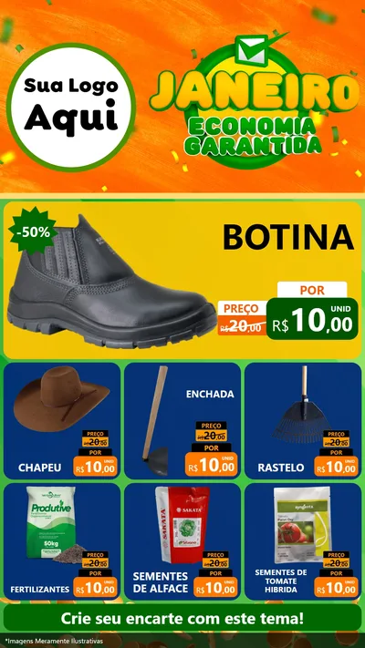 Modelo de Rede Social para Stories com o tema Janeiro - Economia Garantida para Agropecuária
