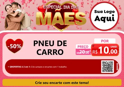 Modelo de Cartaz para Cartaz A4 Horizontal com o tema Especial Dia Das Mães para Auto peças