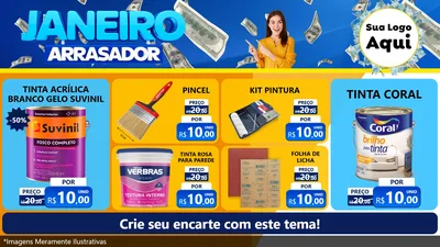 Modelo de TV para TV Horizontal com o tema Janeiro Arrasador para Tintas e Ferramentas