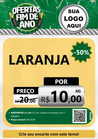Modelo de Cartaz para Cartaz A4 Vertical com o tema Ofertas Fim de Ano para Hortifrúti