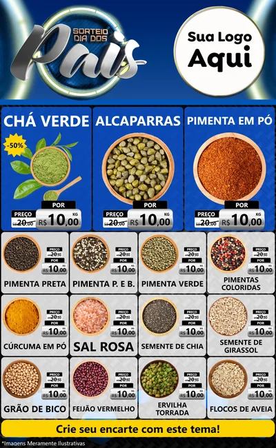 Modelo de Encarte para Encarte Grande com o tema Sorteio Dia Dos Pais para Produtos Naturais