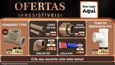 Modelo de TV para TV Horizontal com o tema Ofertas Irresistíveis! para Tubos e conexões