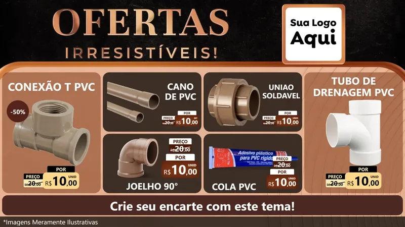 Modelo de TV para TV Horizontal com o tema Ofertas Irresistíveis! para Tubos e conexões